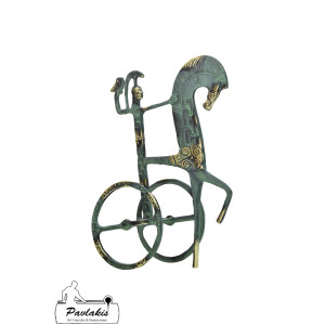 Chariot Statue with Goddess Athena and Owl