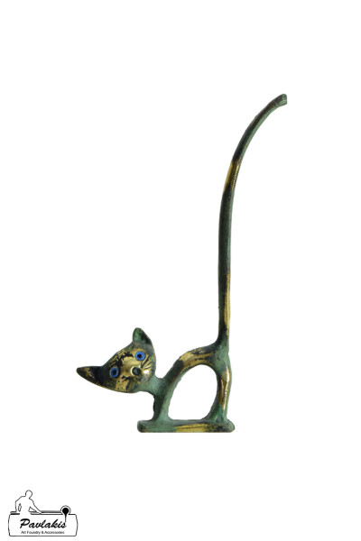 Kitten Statue with a long tail at the base
