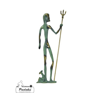 Statue god Neptune B with 1 Fish and Trident
