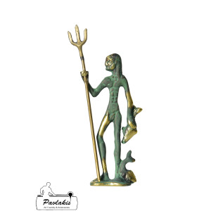 Statue god Neptune with 2 Fish